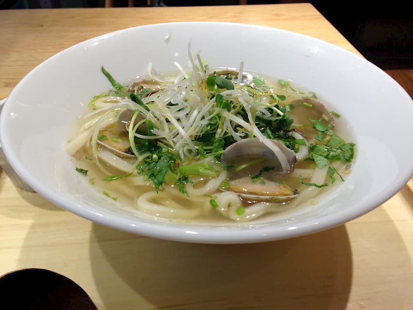 アサリとクレソンうどん