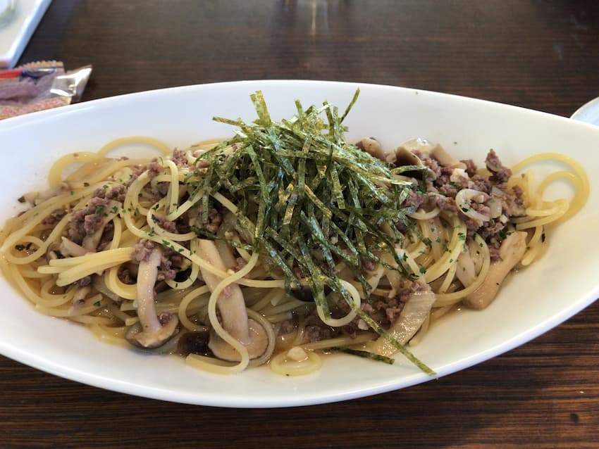 飛騨牛ミンチの和風パスタ