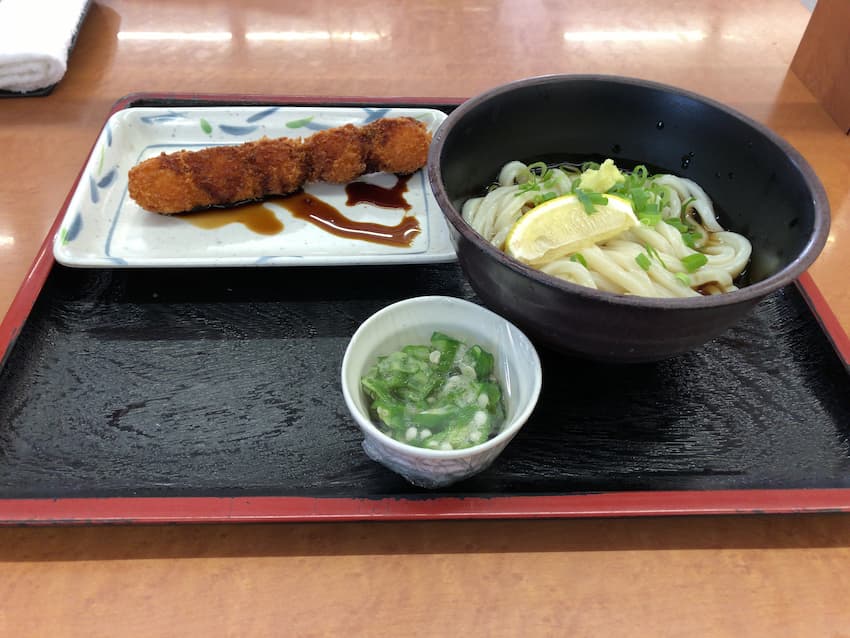 おくらぶっかけとうずらフライ