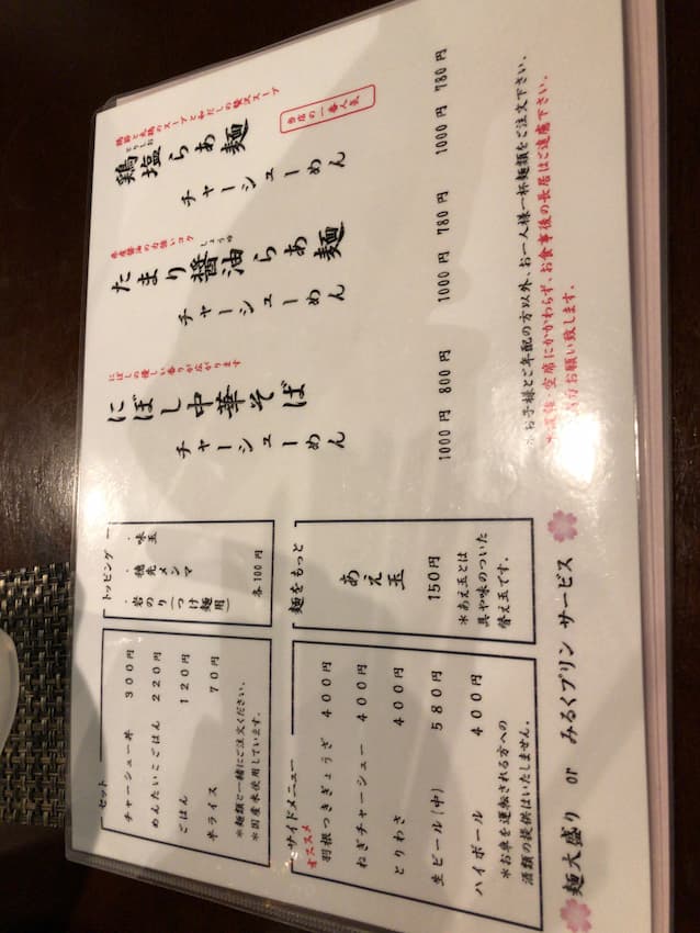 メニュー