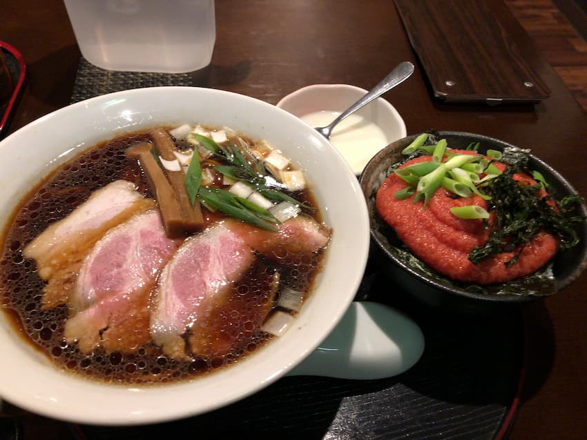 たまり醤油らぁ麺とめんたいこごはん