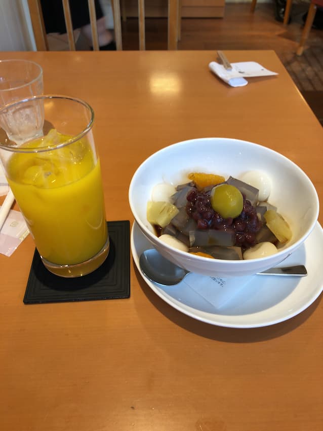 九州産デコポンとあんみつ