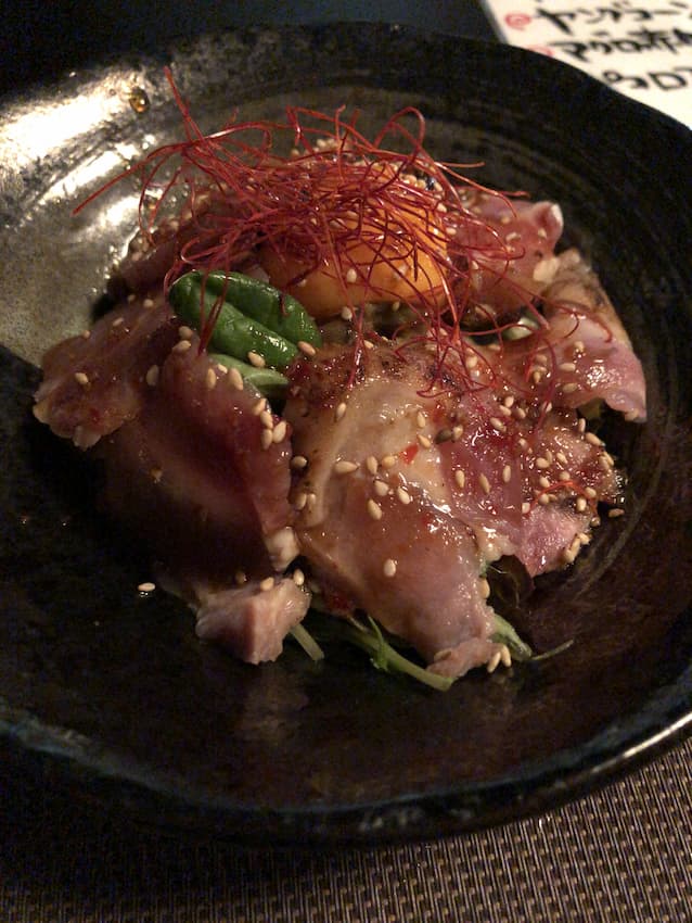さつま鶏のたたき ユッケ風