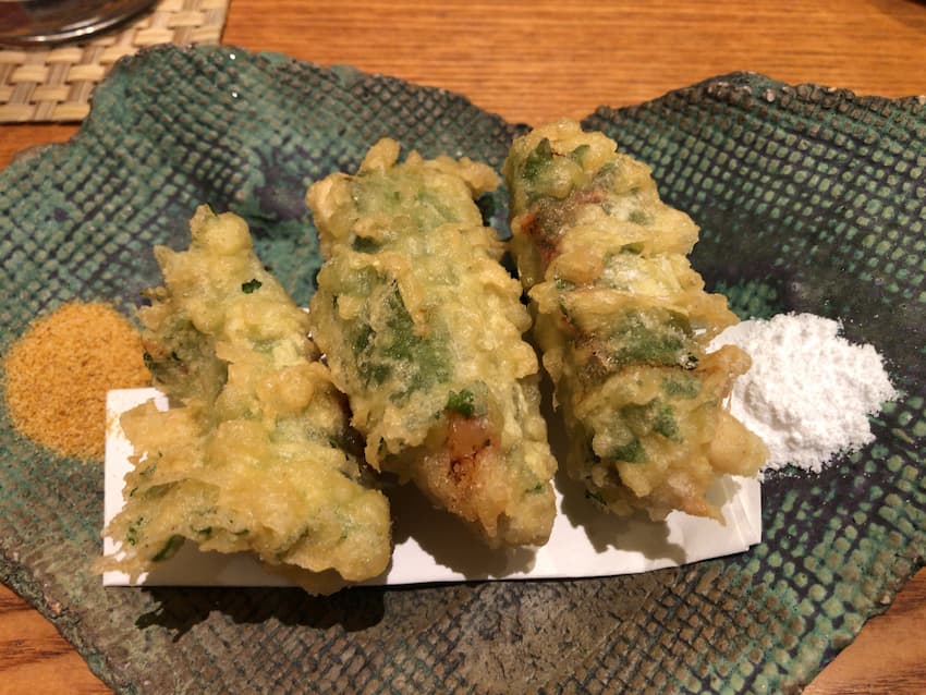 しまばら鶏のしそ巻天