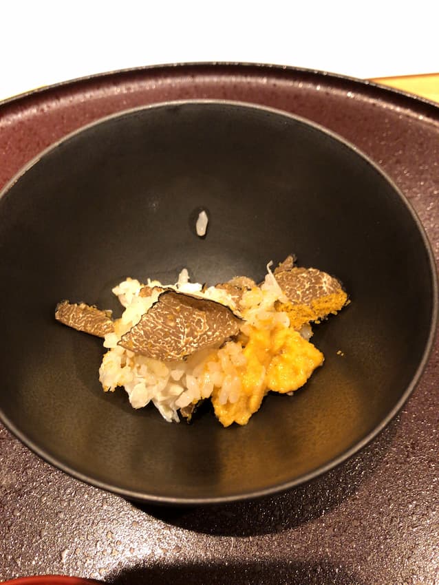 うにとトリュフとカニの炊き込みご飯