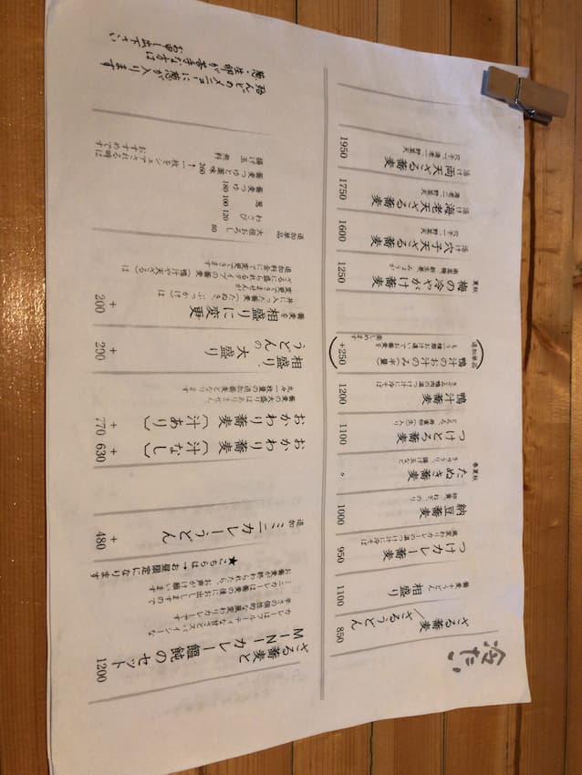 メニュー