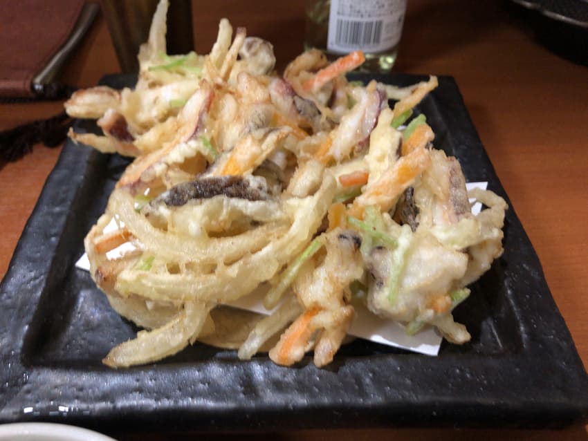 タコと野菜のかき揚げ