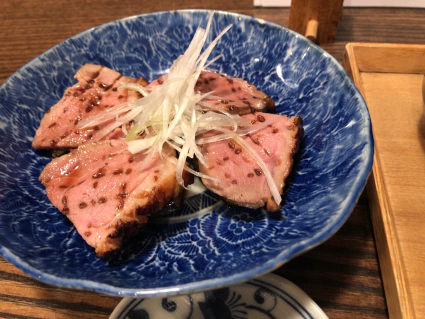 ナスと鴨肉のくわ焼き