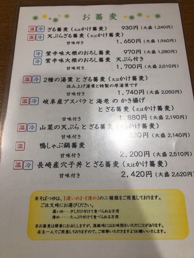 メニュー